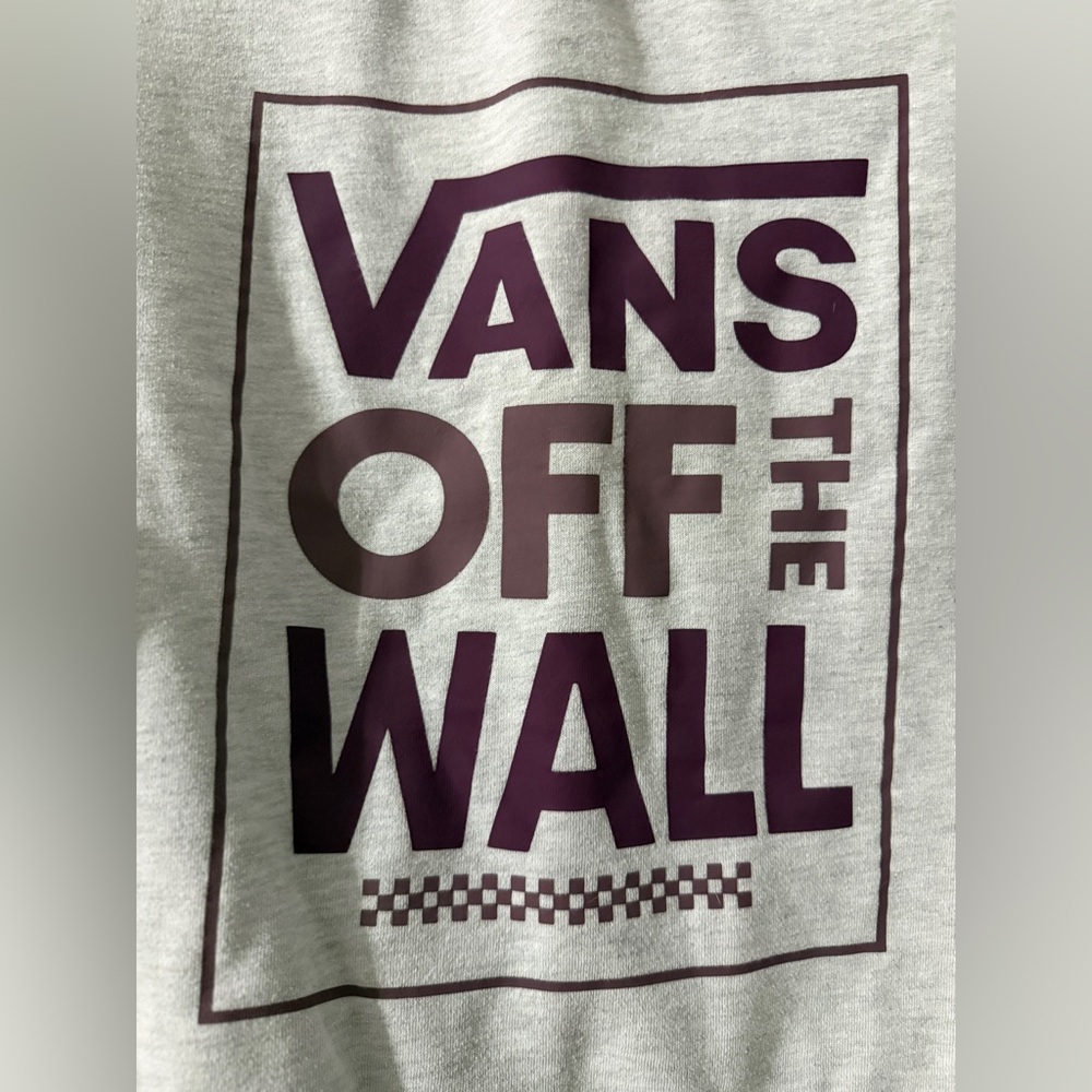 Vans Sweatshirt Womens Medium Gray Off The Wall Oversized Boxy Sweater Fleece - Picture 7 of 9